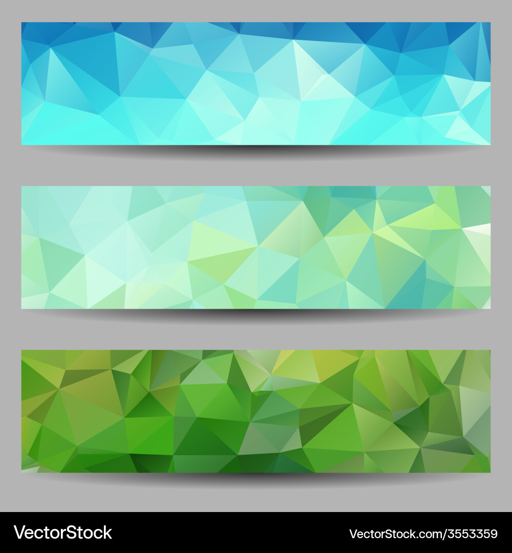 Set of banners with abstract triangles Vector Image