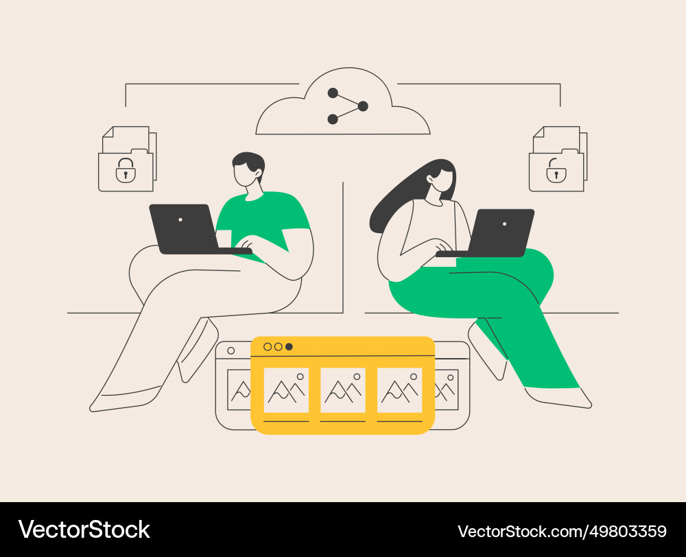 Shared document abstract concept Shared document abstract concept vector image