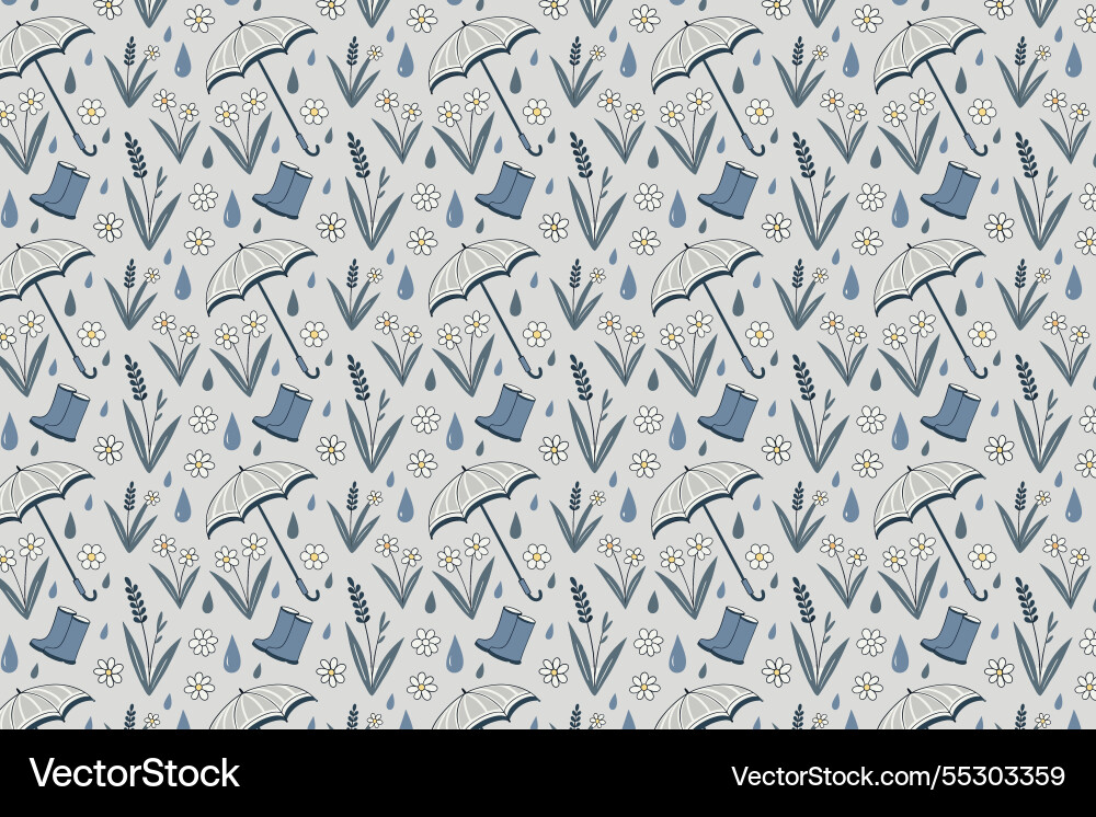 Spring rain seamless geometric pattern background Vector Image