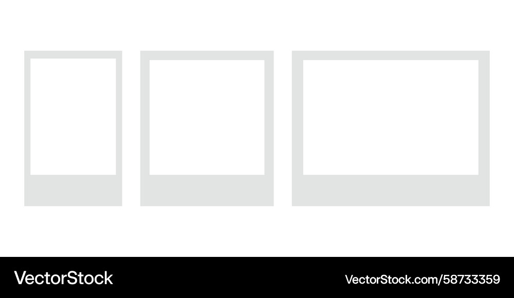 Three blank white rectangular frames Vector Image
