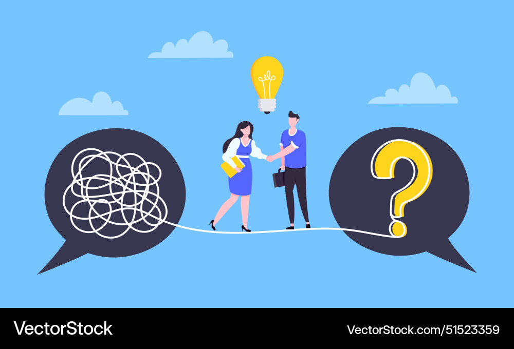 Understanding problem solution simplify challenge Understanding problem solution simplify challenge vector image