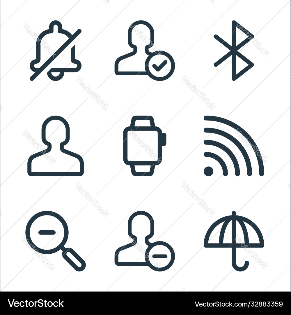 User interface line icons linear set quality User interface line icons linear set quality vector image