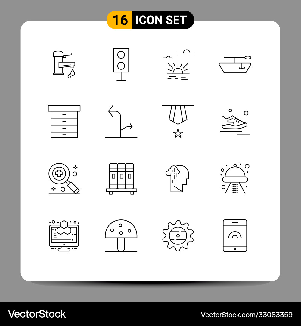 User interface pack 16 basic outlines Vector Image