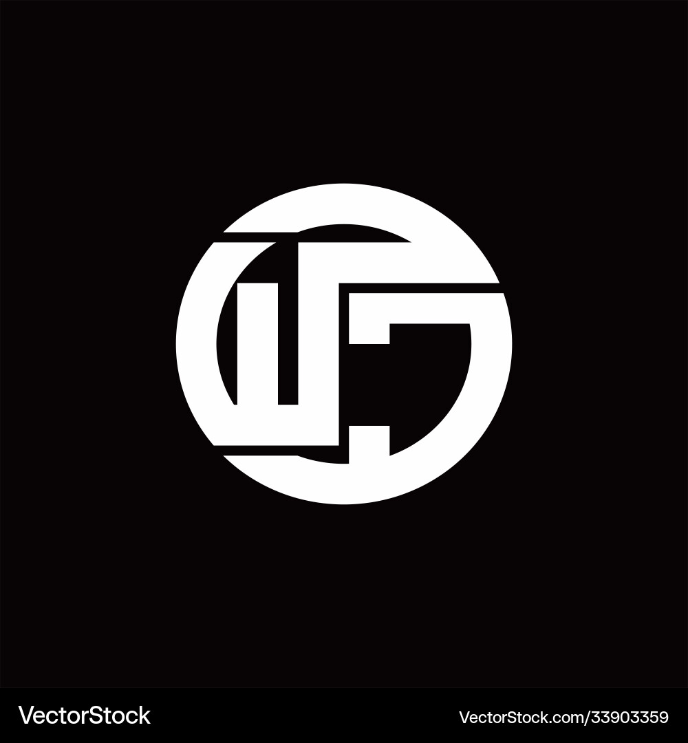 Wc logo monogram with rounded line swipe design Wc logo monogram with rounded line swipe design vector image