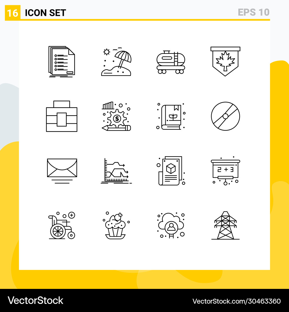16 universal outlines set for web and mobile Vector Image