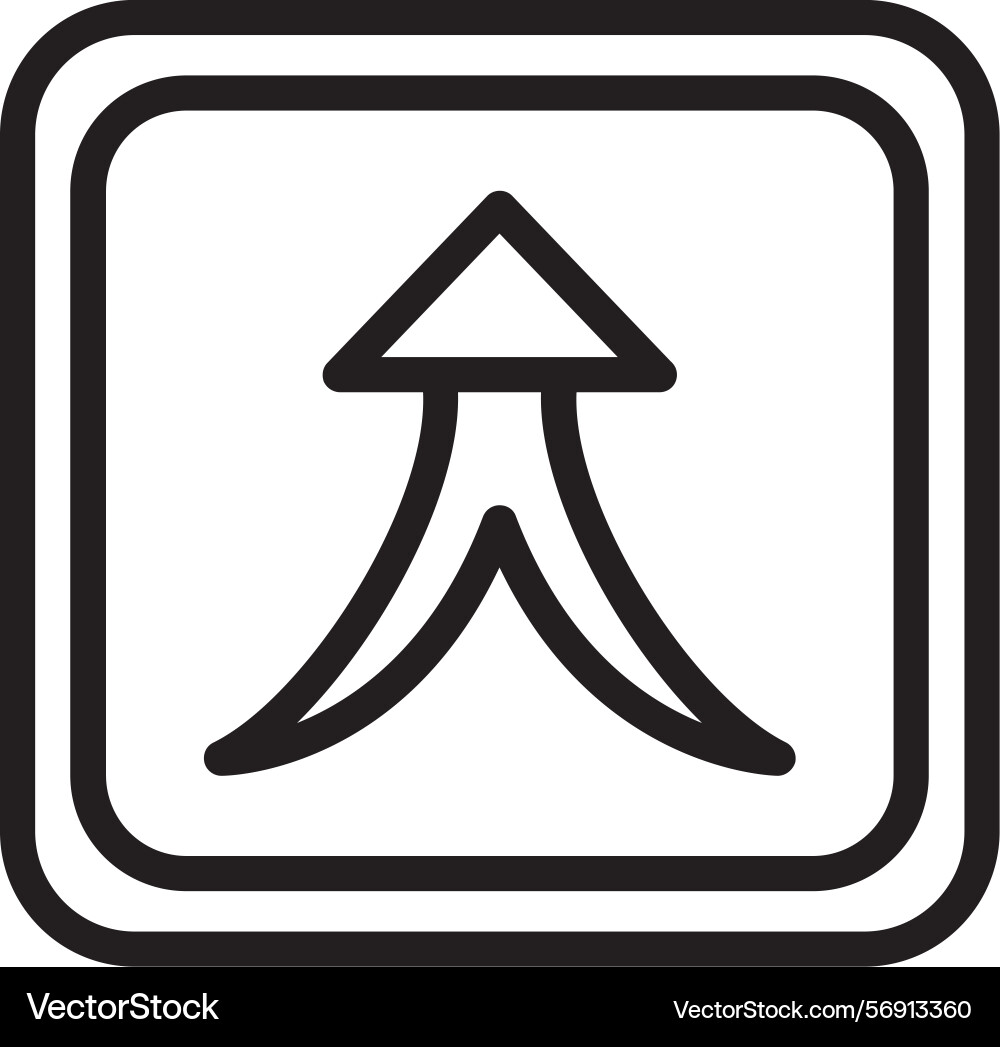 Arrow merge up linear style icon design Vector Image