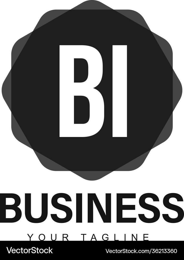 Bi initial a logo design with abstract style Vector Image