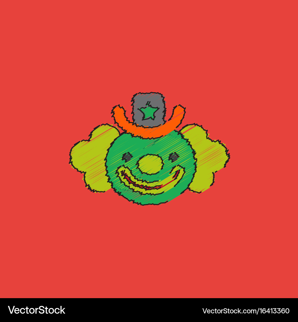 Circus clown in hatching style vector image