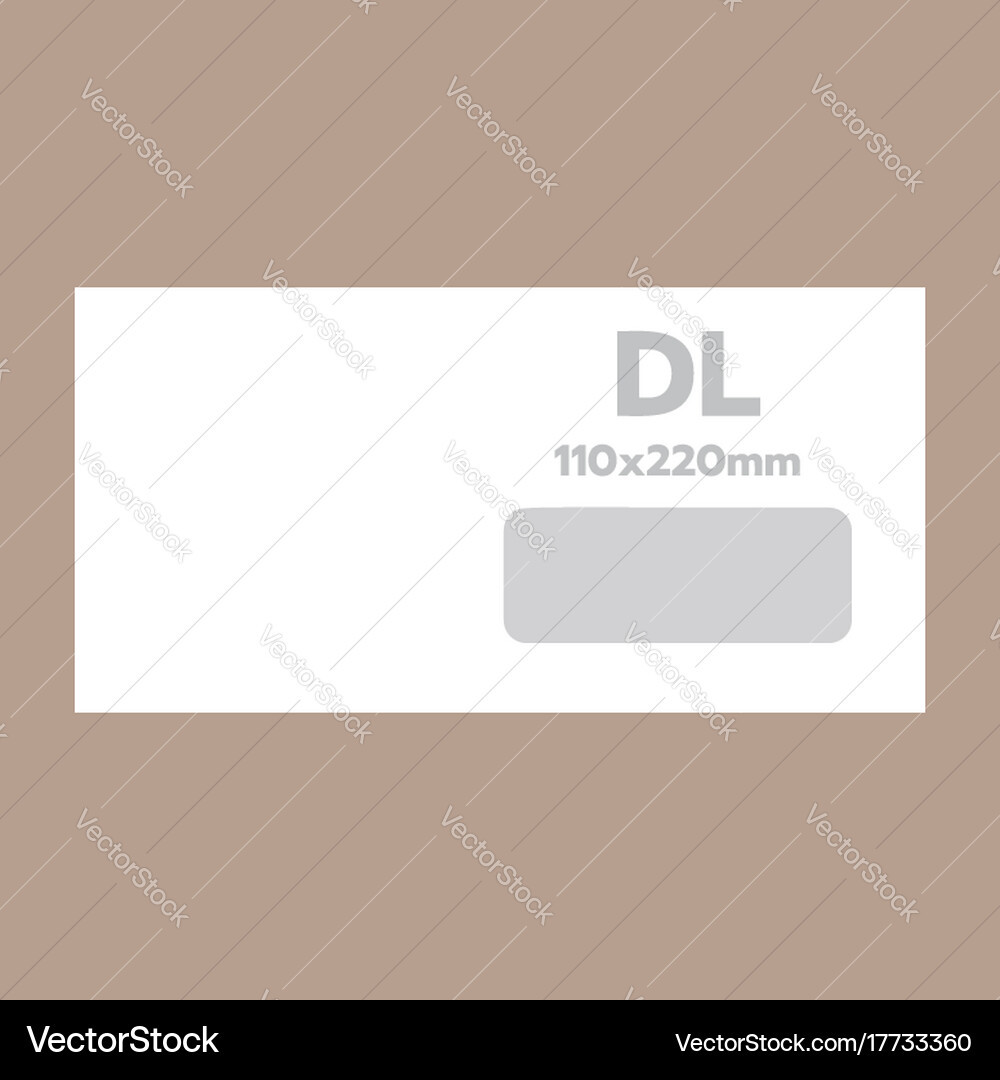 Dl envelope mockup realistic style Vector Image