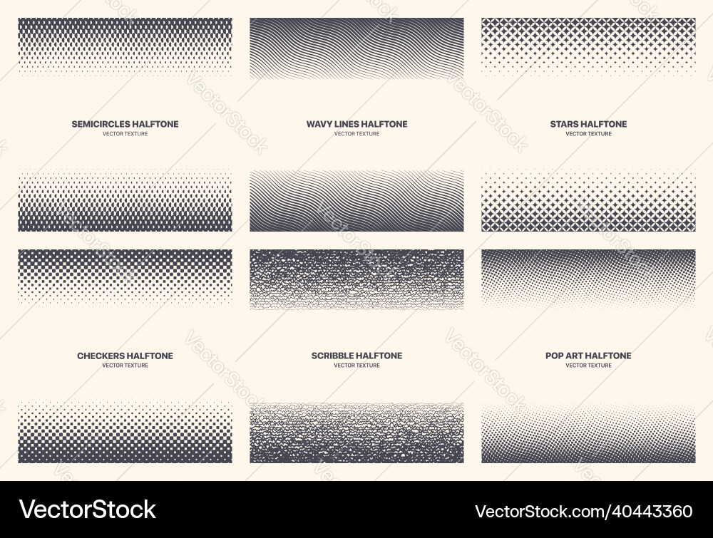 Halftone Texture Collection - Abstract Patterns vector image