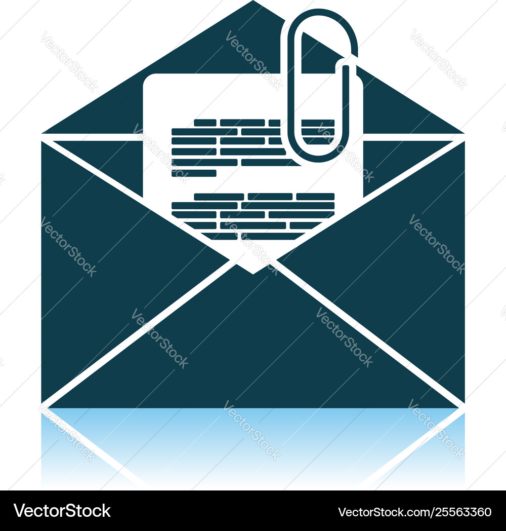 Mail with attachment icon vector image