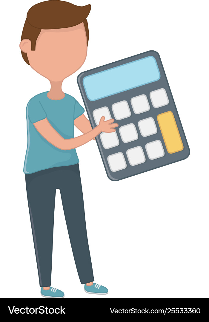 Man with calculator design vector image