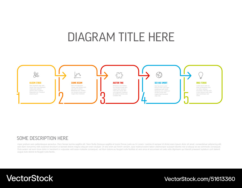 Minimalistic five square steps elements template Minimalistic five square steps elements template vector image