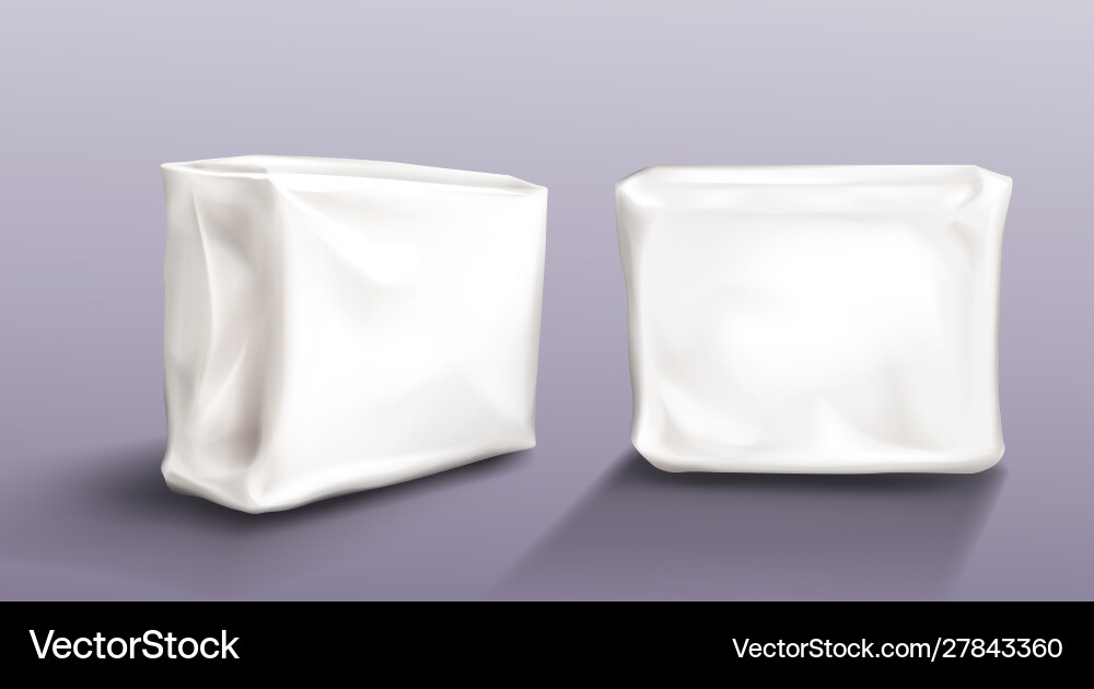 Napkin pack mock up set wet wipe towels package vector image