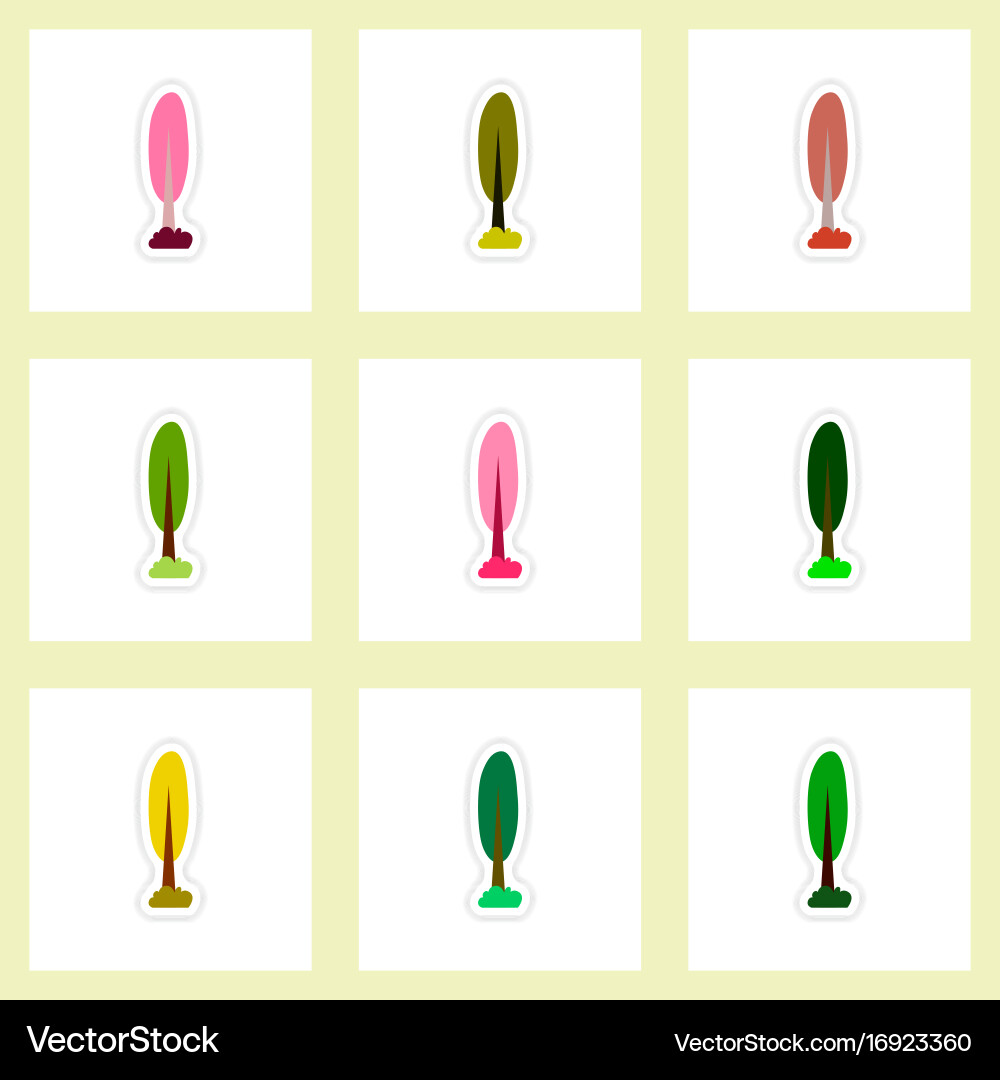 Set of labels with shadow leafs icon design Vector Image