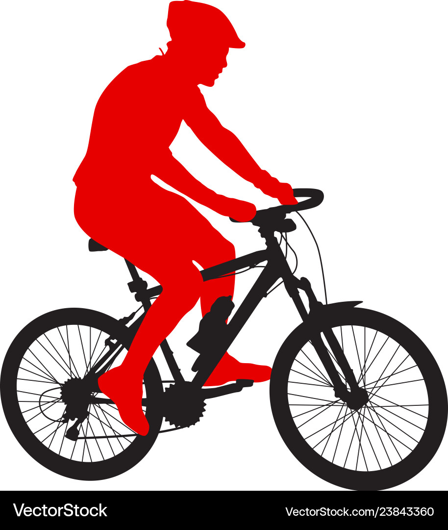 Silhouette of a cyclist male on white background Silhouette of a cyclist male on white background vector image