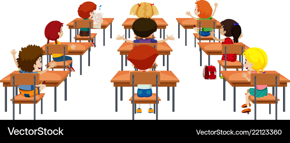 Student in Classroom Royalty Free Vector Image