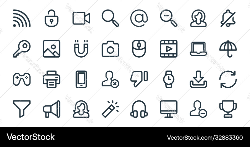 User interface line icons linear set quality User interface line icons linear set quality vector image