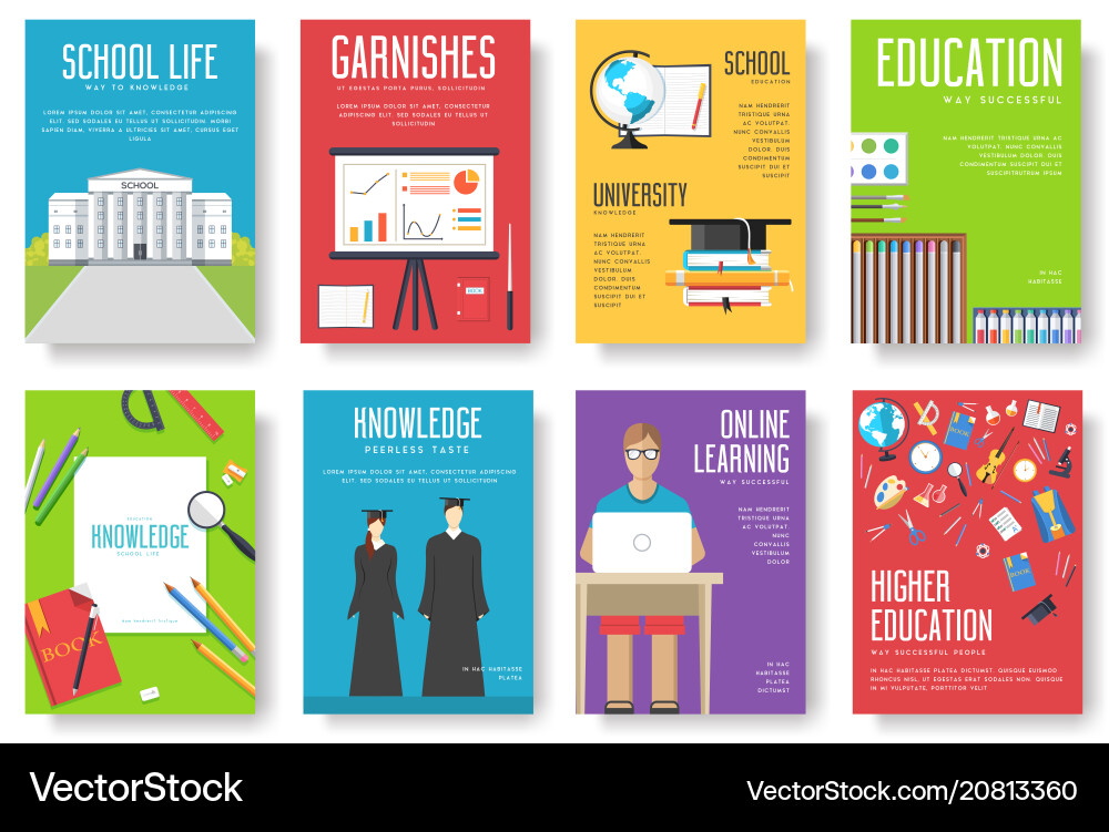 Zurück zur Schule Informationskarten Set Student Zurück zur Schule Informationskarten Set Student vektorbild