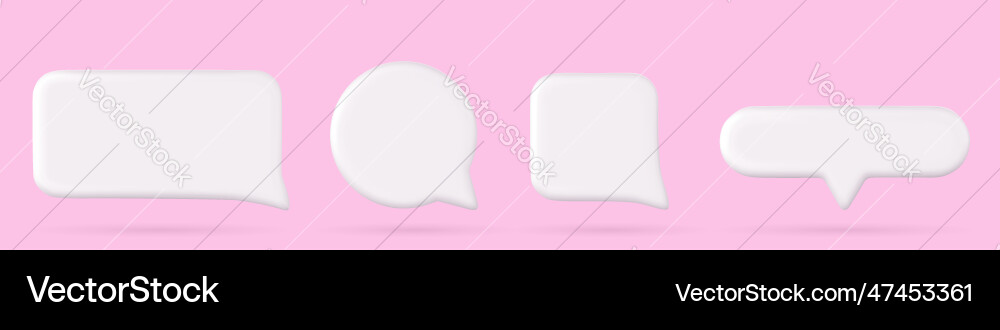 3d chat speech for message box or comment vector image