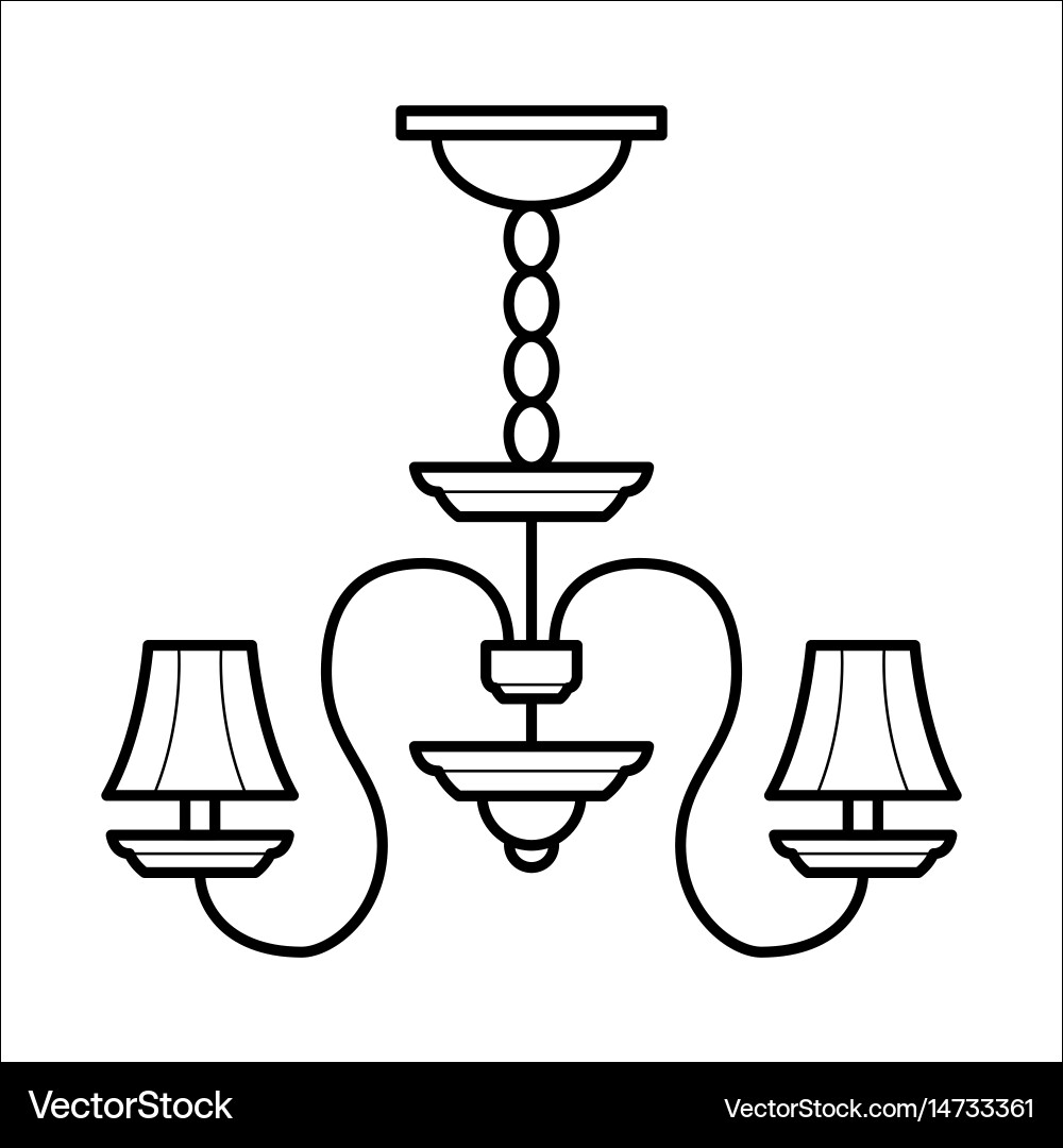 Ceiling lamp in outline style Vector Image