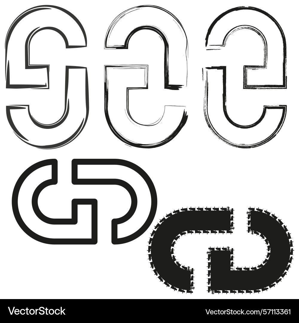 Chain link icon interlocked loop symbol abstract Vector Image