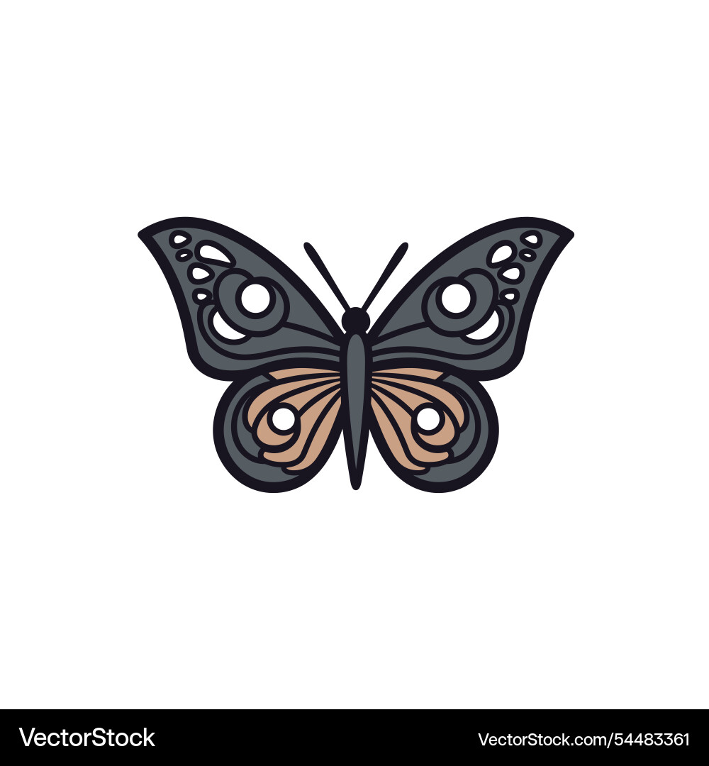 Colorful butterfly design with intricate patterns Colorful butterfly design with intricate patterns vector image