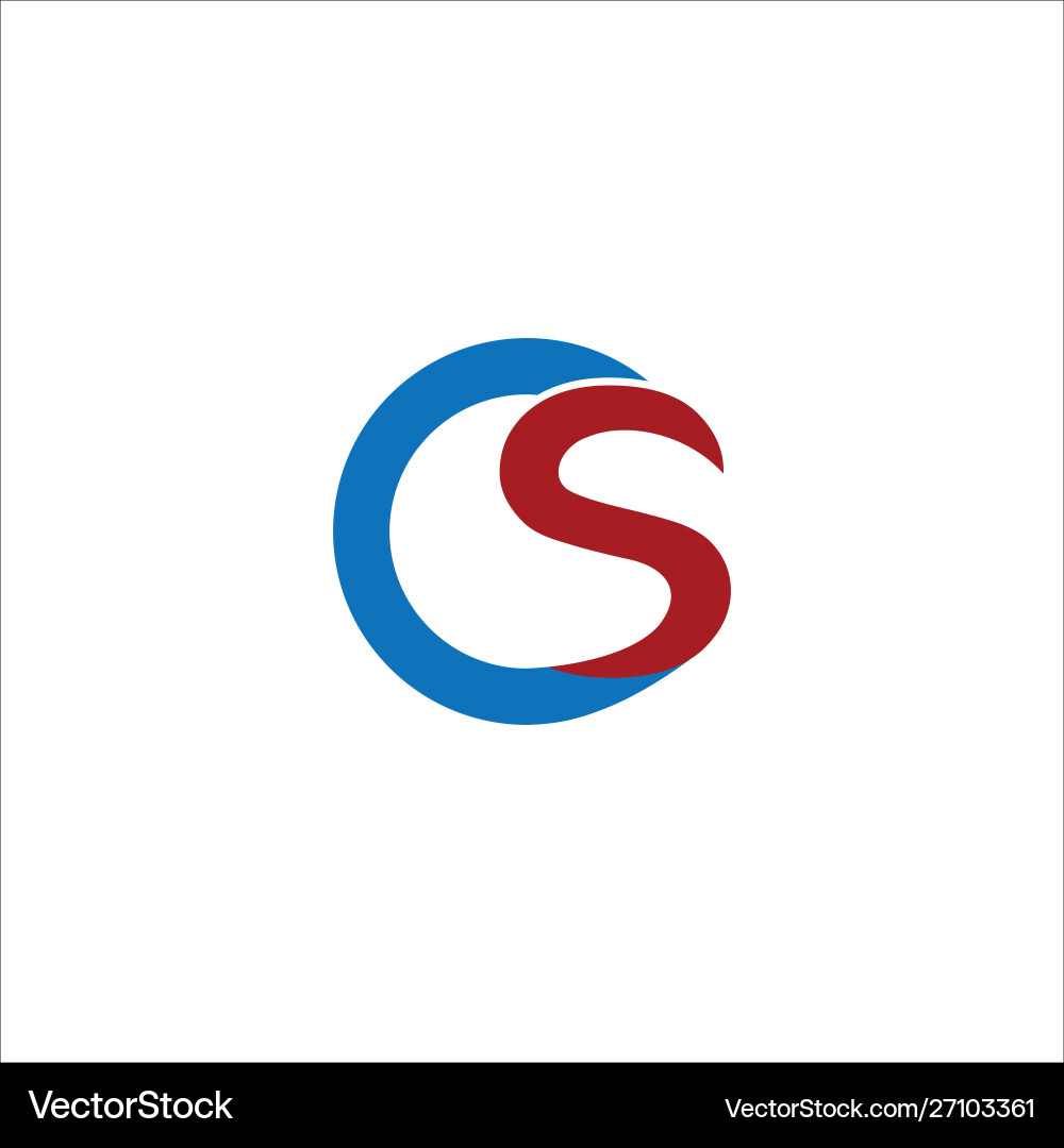 Cs and sc creative initial based letter vector image