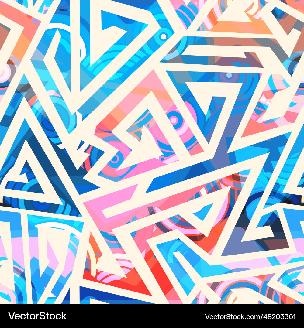 Curved Maze Pattern - Abstract Art Vector Image