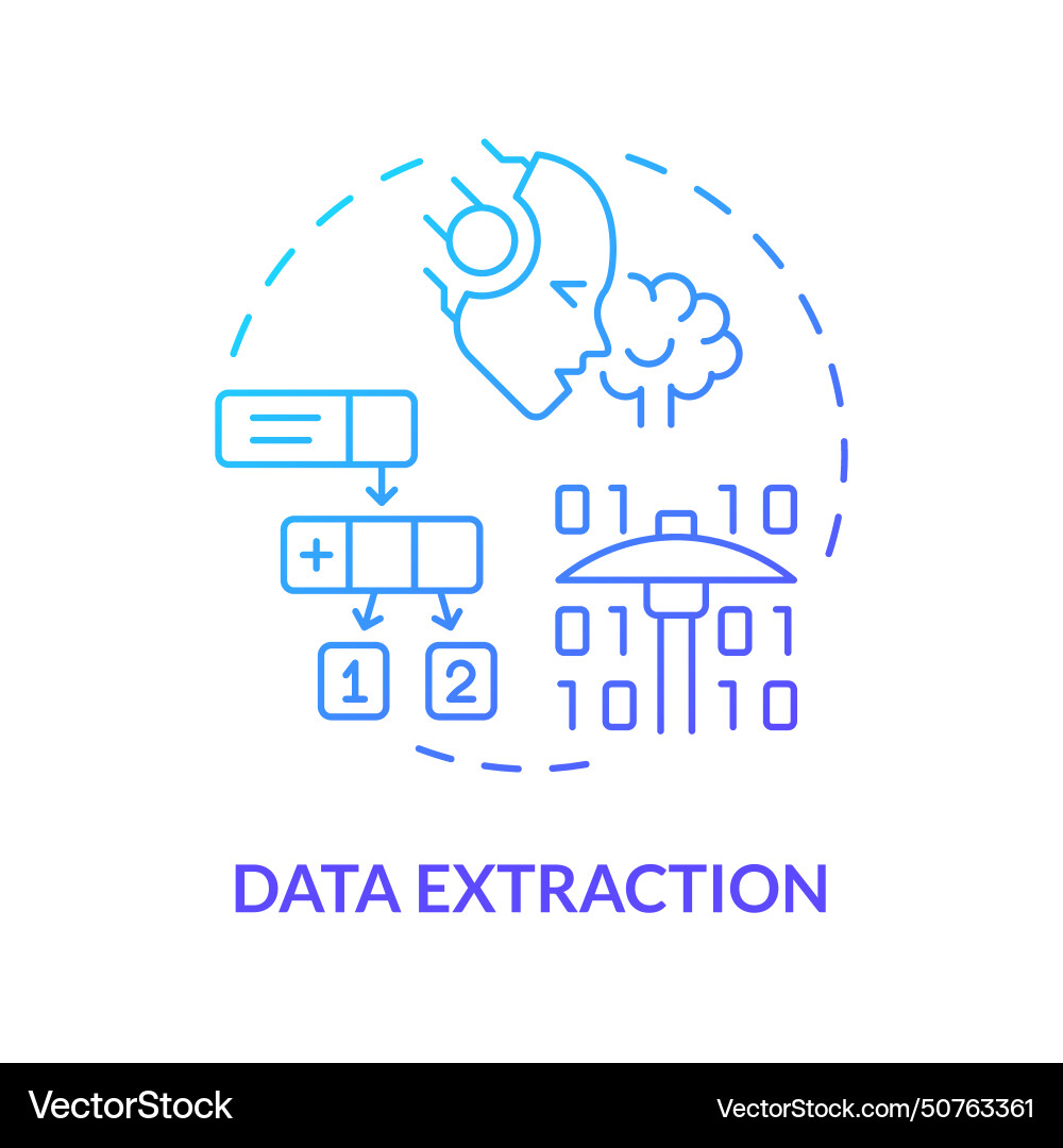 Data extraction blue gradient concept icon vector image