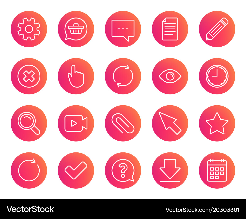 Document time and calendar line icons question vector image
