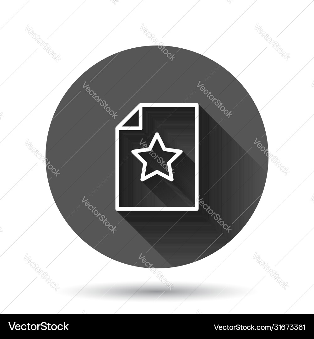 Document with star icon in flat style wish list vector image