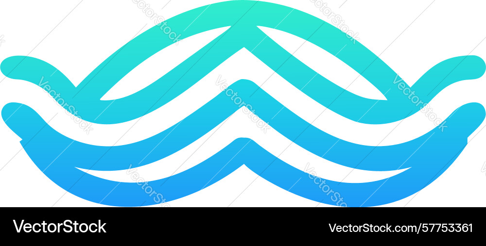 Dynamic ocean wave minimalist icon design Vector Image