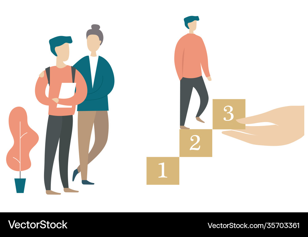 Education coaching flat style simple Education coaching flat style simple vector image