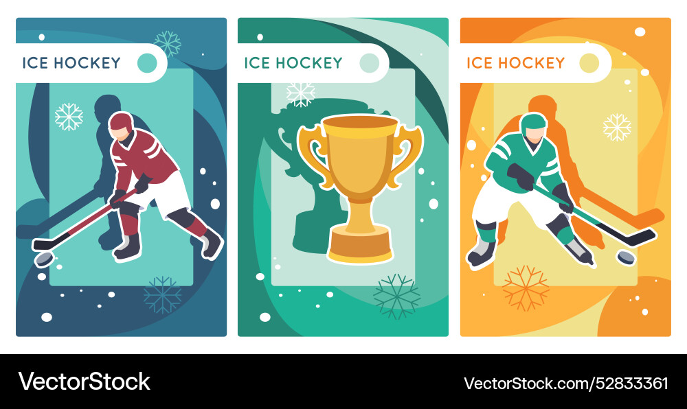 Eishockey Karten professionelle Spieler in Uniform Eishockey Karten professionelle Spieler in Uniform vektorbild
