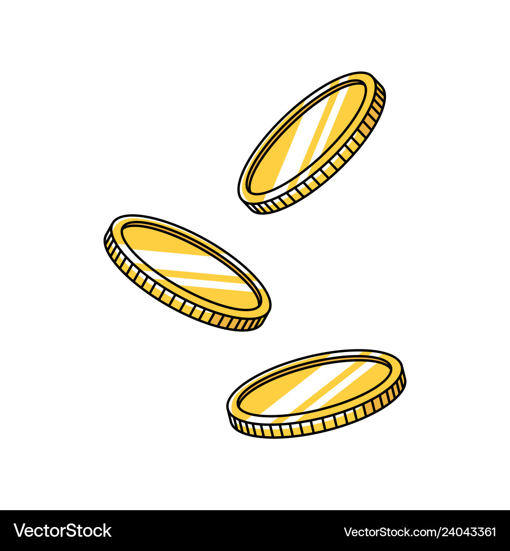Floating coin element Floating coin element vector image