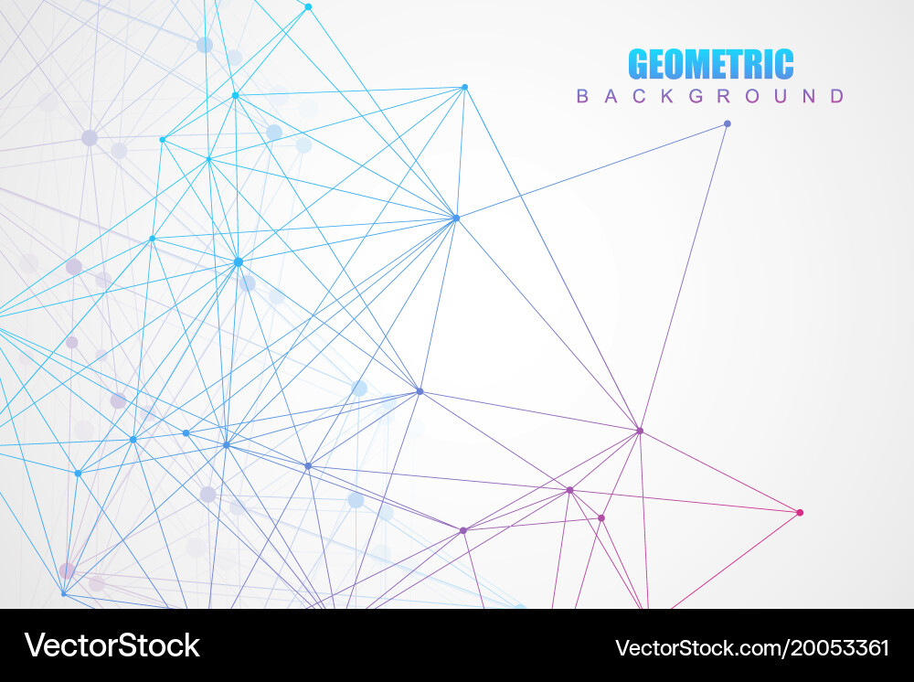 Geometric abstract background with connected line vector image