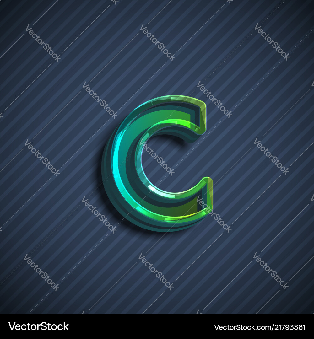 Glassy 3d font character Glassy 3d font character vector image