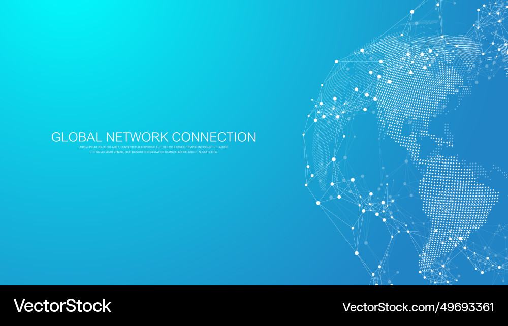 Global network connection banner design template Global network connection banner design template vector image