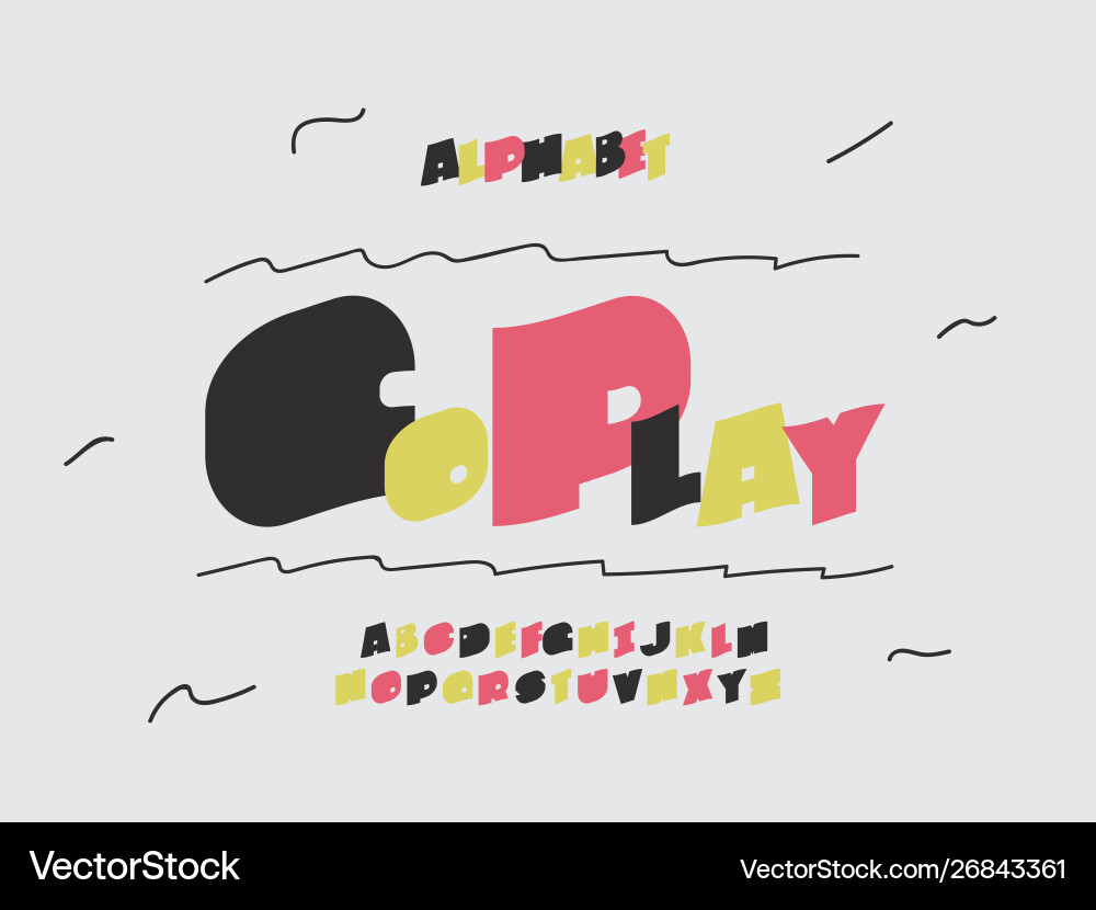 Go play font alphabet vector image