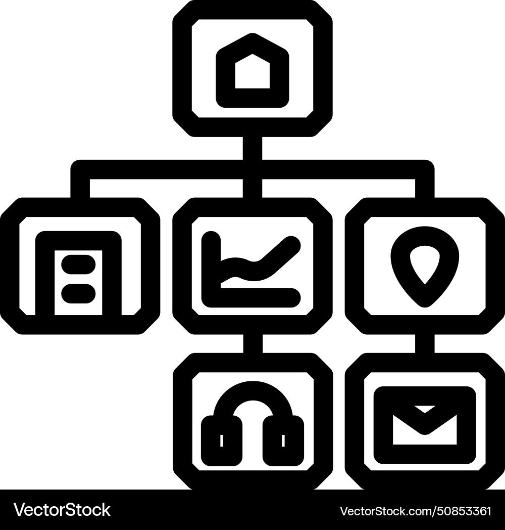 Information architecture ux ui design line icon Information architecture ux ui design line icon vector image