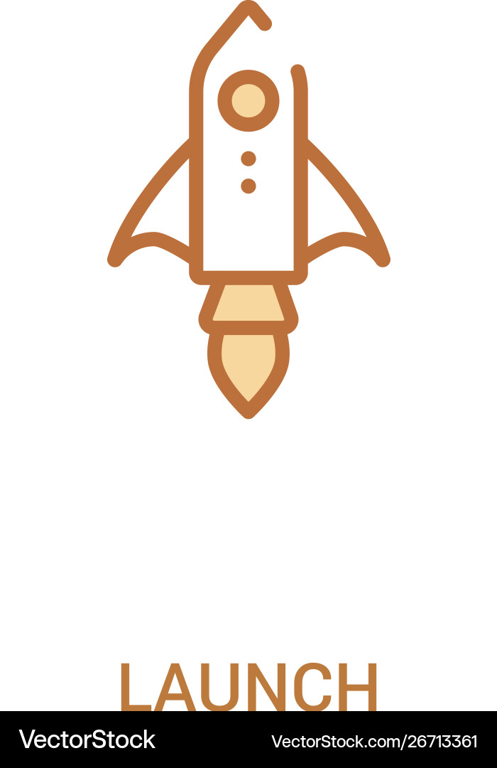 Launch concept 2 colored icon simple line element vector image