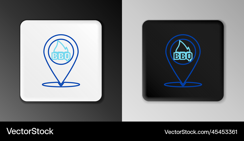 Line map pointer with barbecue icon isolated Line map pointer with barbecue icon isolated vector image