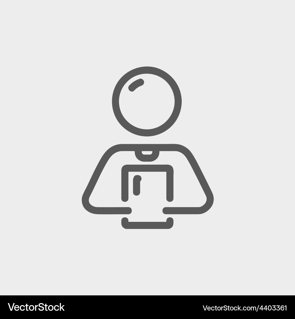 Man with Tablet - Touchscreen Icon Vector Image