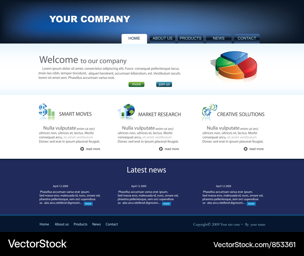 Modern Website Template Vector Image