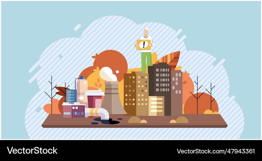 Planet earth in smoke plastic garbage toxic air Planet earth in smoke plastic garbage toxic air vector image