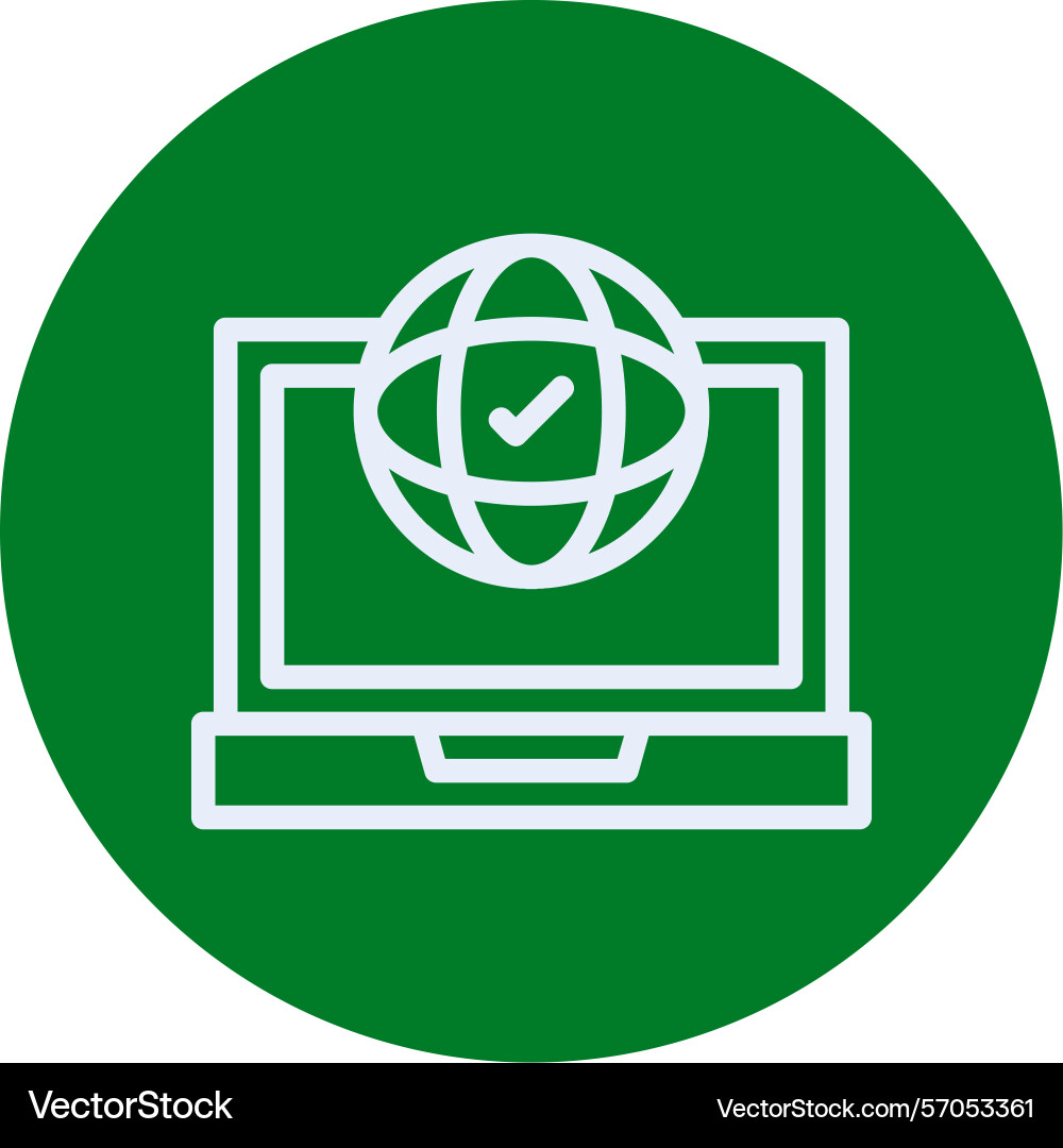 Remote access line circle style icon design Vector Image