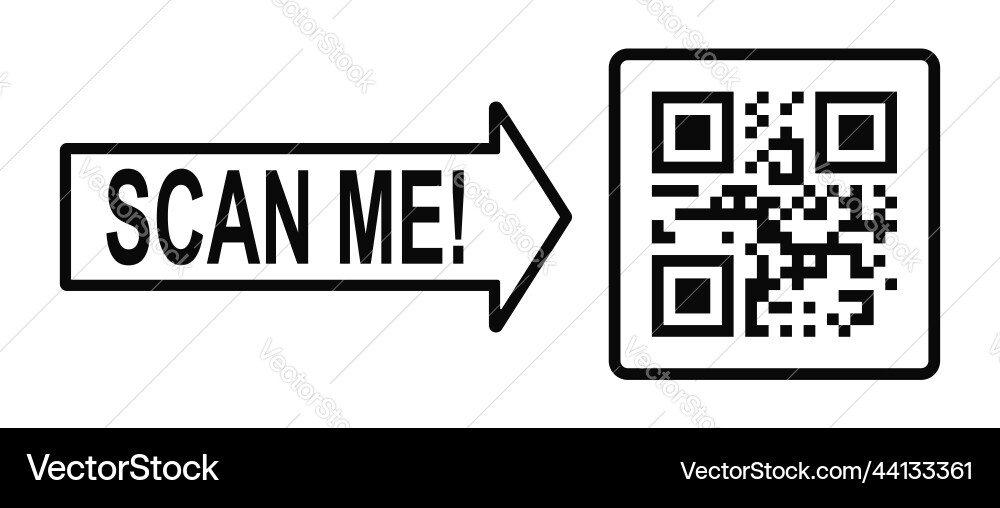 Scannen Sie mich Konzept qr Code-Symbol in quadratischen Rahmen Scannen Sie mich Konzept qr Code-Symbol in quadratischen Rahmen vektorbild