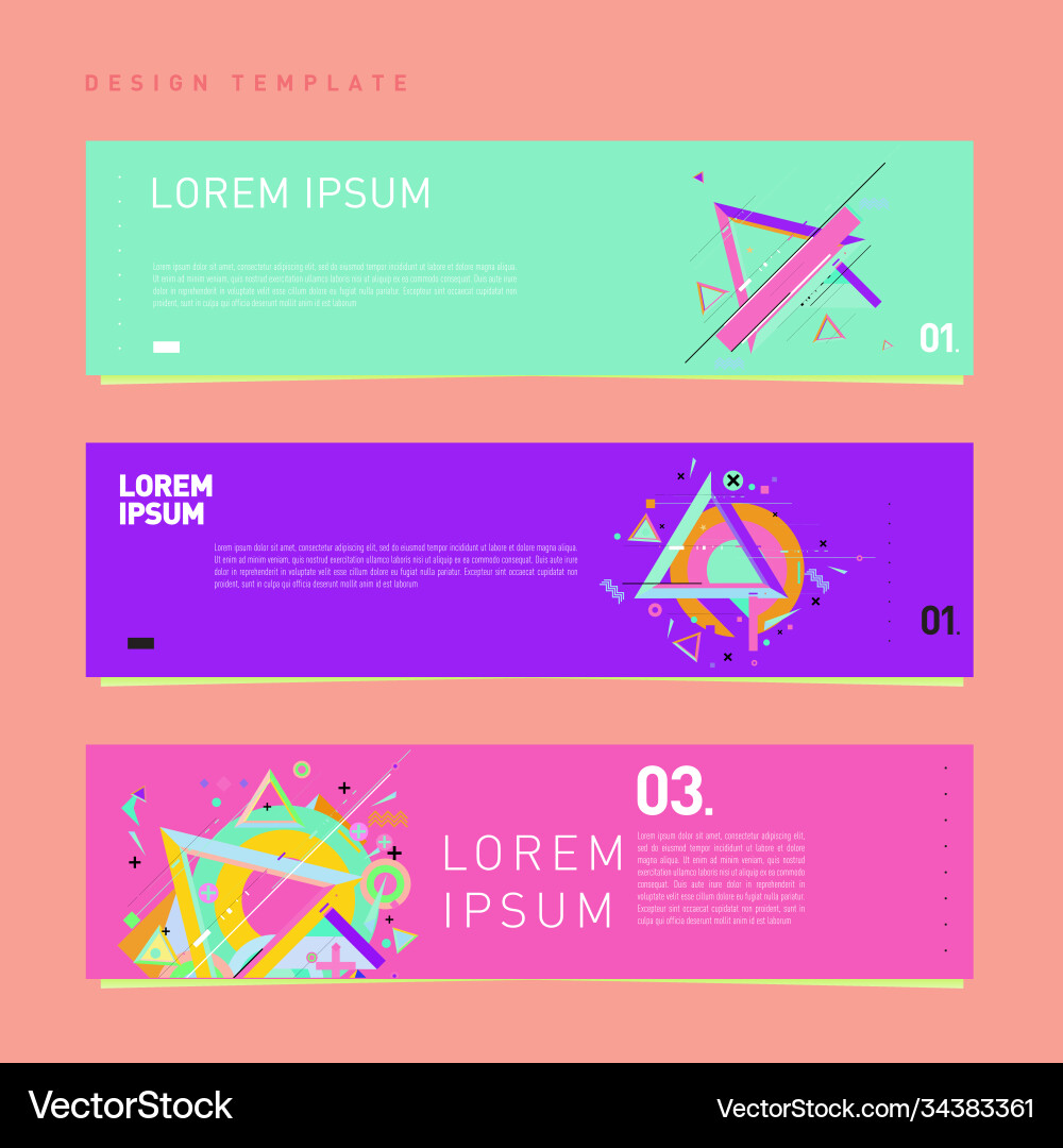 Set abstract banner web design template retro Set abstract banner web design template retro Vector Image