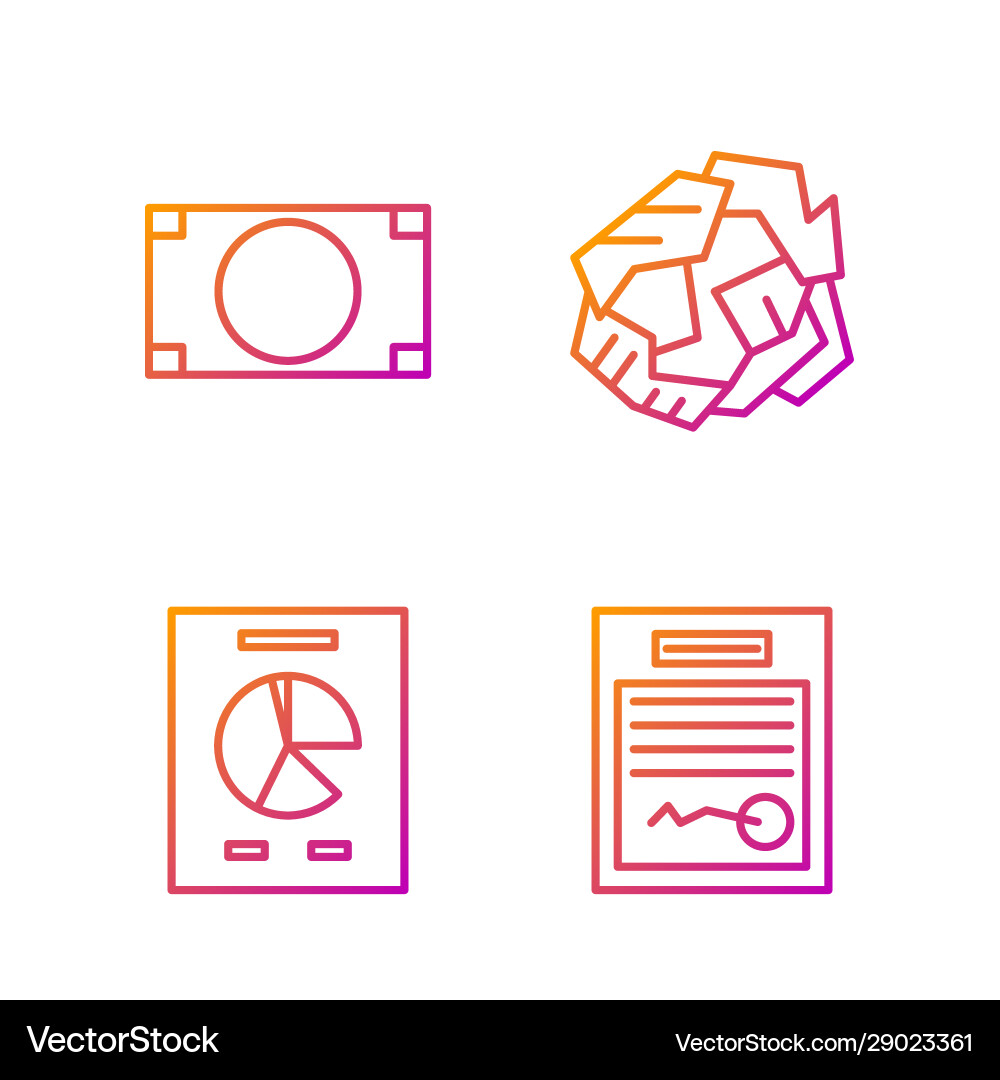 Set line filled form document with graph chart Set line filled form document with graph chart vector image
